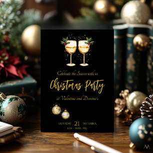 Invitación Fiesta de Navidad Elegante   Celebración Festiva e