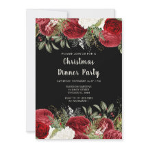 Fiesta de Navidad elegante con flores rojas