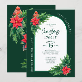 Invitación Fiesta de Navidad Elegante con Verdor Navideño