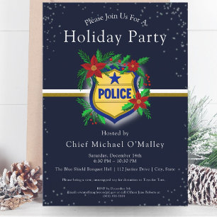 Invitación Fiesta de Navidad Elegante de la Policía