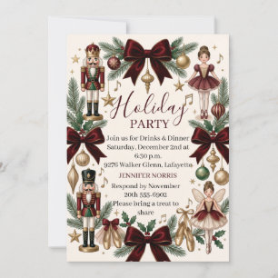Invitación Fiesta de Navidad elegante del Cascanueces