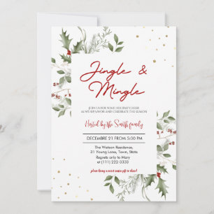 Invitación Fiesta de Navidad Elegante Jingle & Mingle