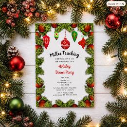 Invitación Fiesta de Navidad / Empresa Adornos Rojos