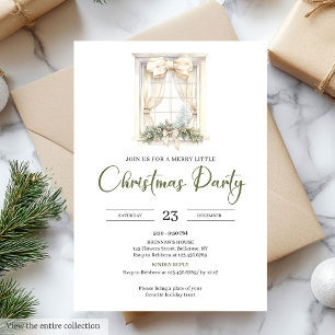 Invitación Fiesta de Navidad en beige sabio neutral caprichos