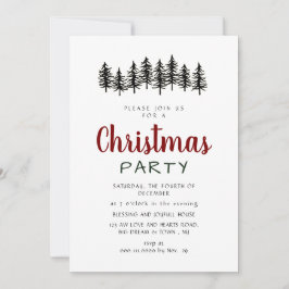 Invitación Fiesta de Navidad en bosque de pino moderno elegan