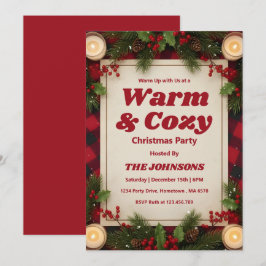 Invitación Fiesta de Navidad en Cabaña Rústica Personalizada