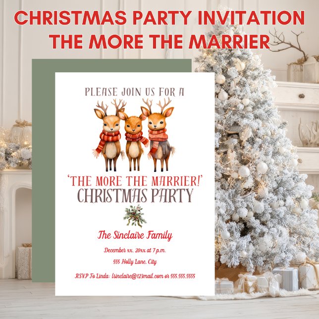 Invitación Fiesta de Navidad en casa cuantos más mejor (Christmas Party At Home The More The Marrier Invitation)