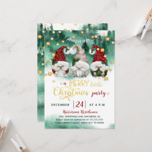 Invitación Fiesta de Navidad en el Bosque de Gnomos Caprichos