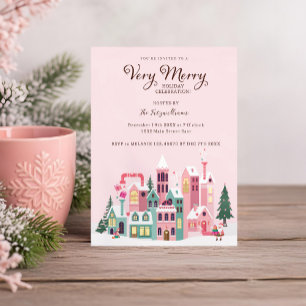 Invitación Fiesta de Navidad en el Taller del Elfo Rosa del P