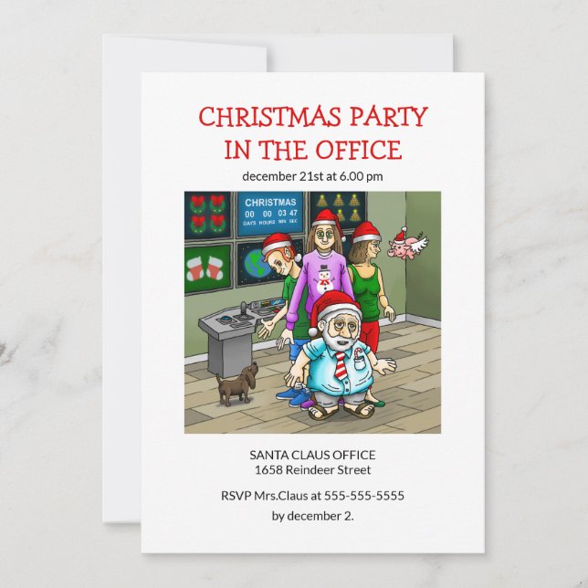 Invitación Fiesta de Navidad en la oficina (Anverso)