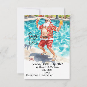 Invitación Fiesta de Navidad en la Piscina – Santa Claus Guar