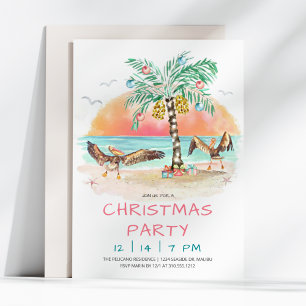 Invitación Fiesta de Navidad en la playa de Pelícano y Palma