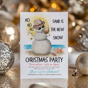 Invitación Fiesta de Navidad en la playa tropical del Hombre