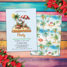 Fiesta de Navidad en la Playa Tropical & Santa