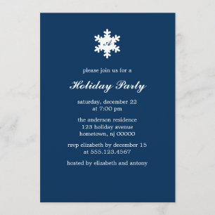 Invitación Fiesta de Navidad encantadora de los copos de