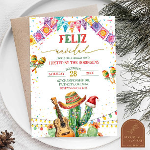 Invitación Fiesta de Navidad Feliz Cactus Navidad Fiesta