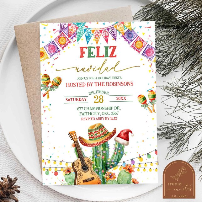 Invitación Fiesta de Navidad Feliz Cactus Navidad Fiesta (Subido por el creador)