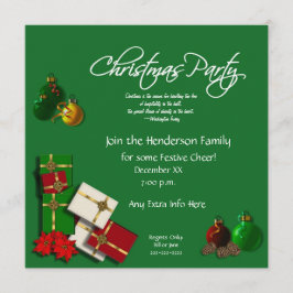 Invitación Fiesta de Navidad festiva Invitación-con cita