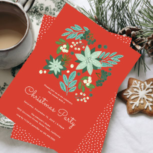 Invitación Fiesta de Navidad floral
