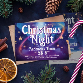 Invitación Fiesta de Navidad Galaxia Nocturna Encantadora