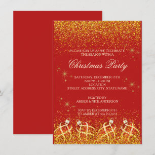 Invitación Fiesta de Navidad Glitter