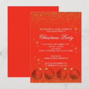 Invitación Fiesta de Navidad Glitter