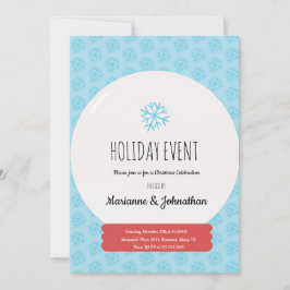 Invitación Fiesta de Navidad Globo de Nieve Dibujado a Mano C