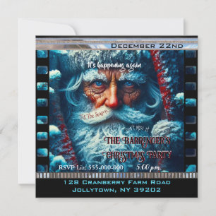 Invitación Fiesta de Navidad Hermosa de Santa de Ojos Azules