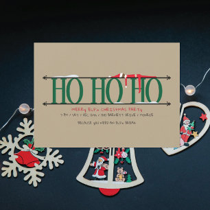 Invitación Fiesta de Navidad Ho Ho Ho Travvesuras de Duendes
