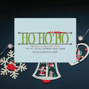 Invitación Fiesta de Navidad Ho Ho Ho Travvesuras de Duendes