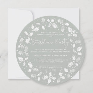 Invitación Fiesta de Navidad Holly+Berries Impresa a Mano Ver
