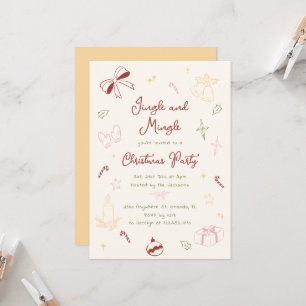 Invitación Fiesta de Navidad Jingle And Mingle Dibujada a Man