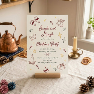 Invitación Fiesta de Navidad Jingle And Mingle Dibujada a Man