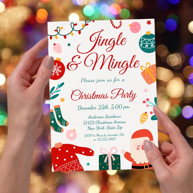 Invitación Fiesta de Navidad Jingle & Mingle (Subido por el creador)