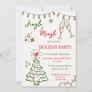 Invitación Fiesta de Navidad Jingle & Mingle 