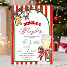 Fiesta de Navidad Jingle y Mingle con lazo de cuad