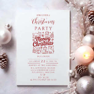 Invitación Fiesta de Navidad Meowy