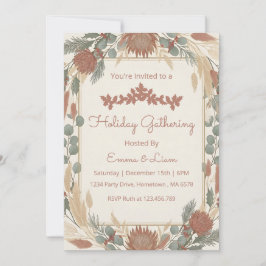 Invitación Fiesta de Navidad minimalista boho personalizada