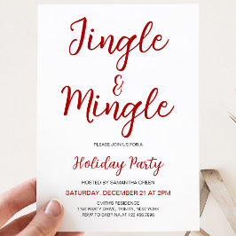 Invitación Fiesta de Navidad Minimalista Jingle and Mingle
