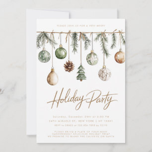 Invitación Fiesta de Navidad Minimalista Rústica Simple