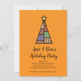 Invitación Fiesta de Navidad moderna de mediados del siglo