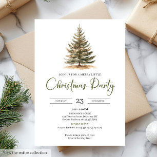Invitación Fiesta de Navidad Moderna Minimalista en Sage Beig