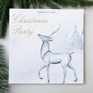 Invitación Fiesta de Navidad Moderna Minimalista Reno