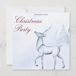 Invitación Fiesta de Navidad Moderna Minimalista Reno
