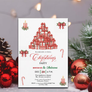 Invitación Fiesta de Navidad Montaña de Regalos
