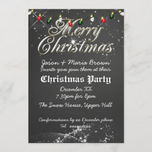 Invitación Fiesta de Navidad multi de la pizarra del vintage