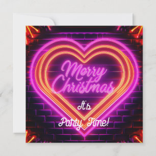 Invitación Fiesta de Navidad Neon Merry
