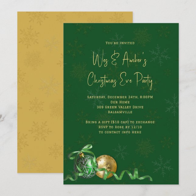Invitación Fiesta de Navidad Oficina o Hogar (Anverso / Reverso)