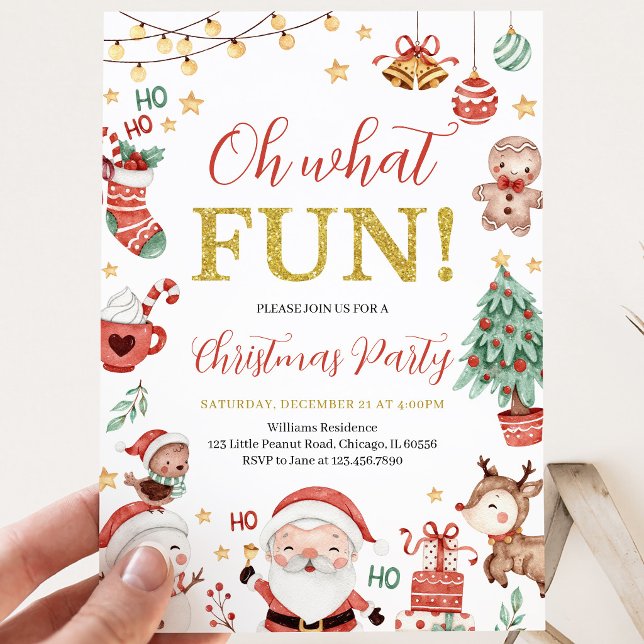 Invitación Fiesta de Navidad Oh Qué Diversión (Subido por el creador)