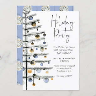 Invitación Fiesta de Navidad Ornamento de Árbol de Navidad